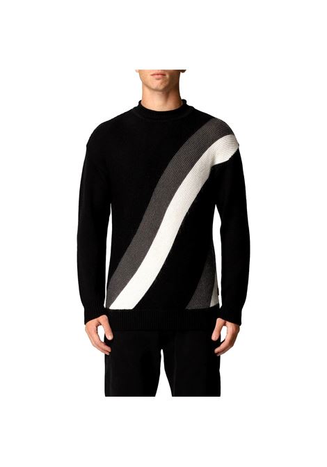 Wool blend sweater with striped detail EMPORIO ARMANI | sweaters | 6K1MT7 1MD7Z0999